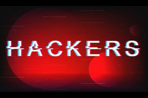 Hackers Glitch Phrase: Retro Futuristic Graphics for Brand Design