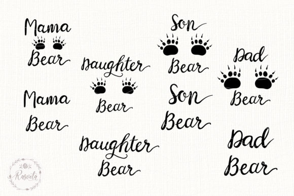 Mama Bear, Papa, Brother, Sister Graphics & Illustrations