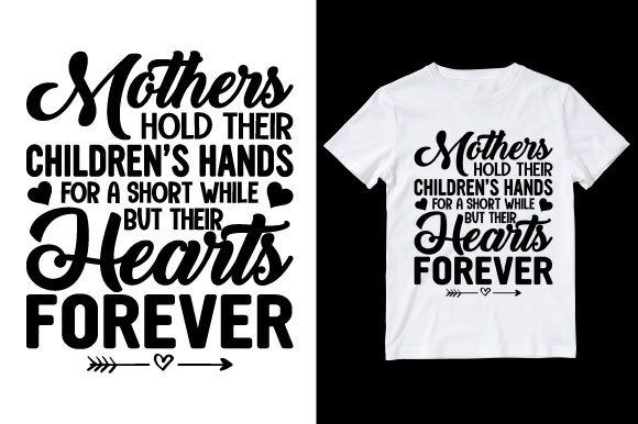 Mothers Hold Their Childrenβs Hands Graphics & T-Shirt Designs