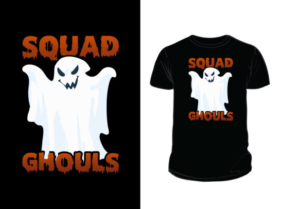 Squad Ghouls Halloween T-shirt Design: Graphics & Print Templates