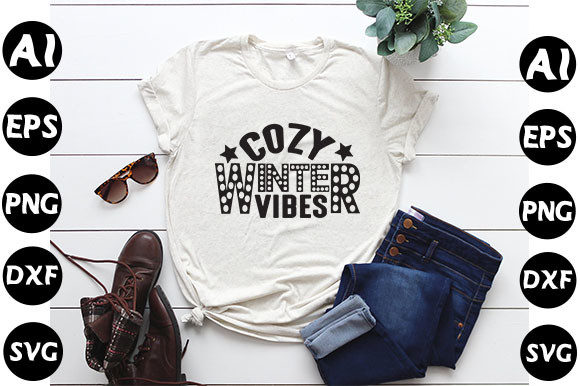 Winter Quote Design: Cozy Winter Vibes Graphics for T-Shirt Designs