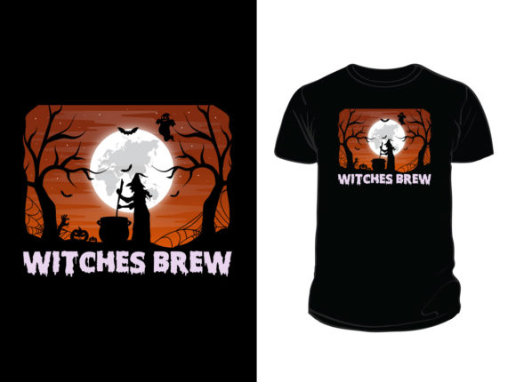 Witches Brew Halloween T-shirt Design Graphics